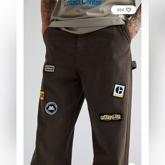 NWT CAT Caterpillar UO Exclusive patched carpenter pants men’s baggy 34 / 32 - Picture 3 of 13
